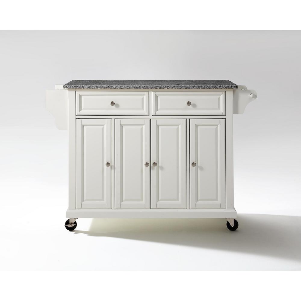 Crosley White Kitchen Cart With Granite Top KF30003EWH The Home Depot