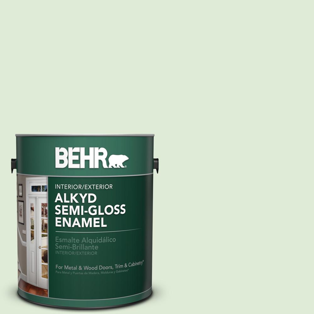 Greens Interior Paint Colors The Home Depot M390 2 Misty Meadow Semi Gloss Enamel Alkyd Interior