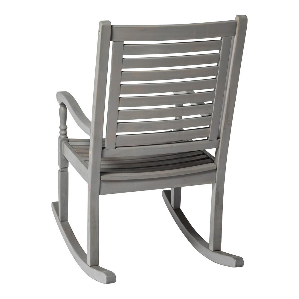Home Accent Furnishings Patio Solid Acacia Wood Rocking Chair Gray Wash