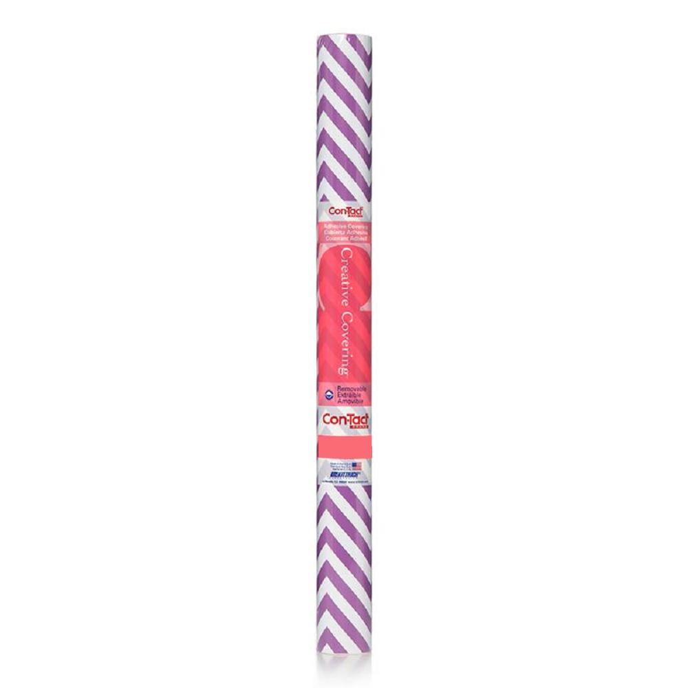 Con Tact Creative Covering 18 In X 20 Ft Chevron Purple Self