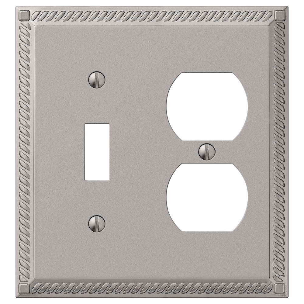Georgian Combination Wall Plates The Home Depot Georgian 1 Toggle Duplex Wall Plate Nickel