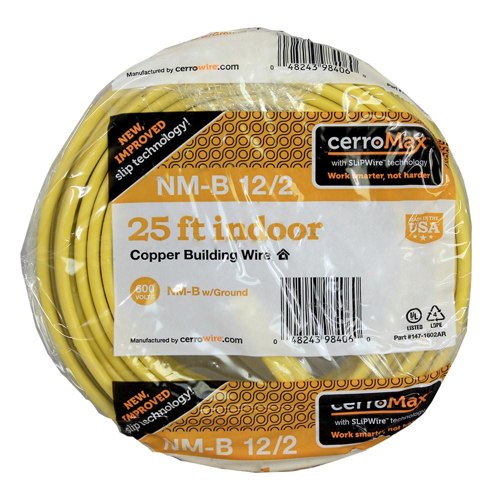 Cerrowire 25 Ft. 12/2 NM-B Wire, Yellow-147-1602AR - The Home Depot