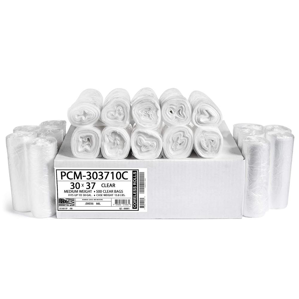 30 gallon clear garbage bags