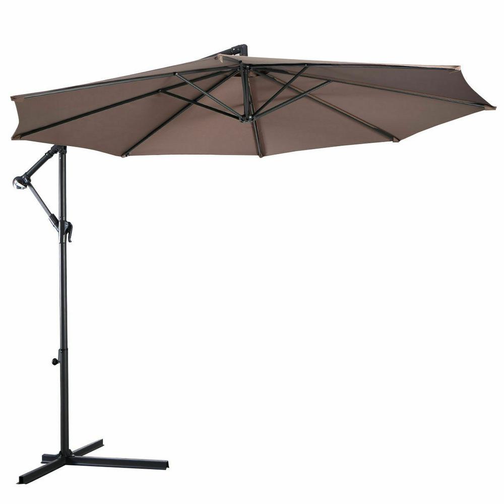 Costway 10 Ft Hanging Sun Shade Offset Market Outdoor Patio