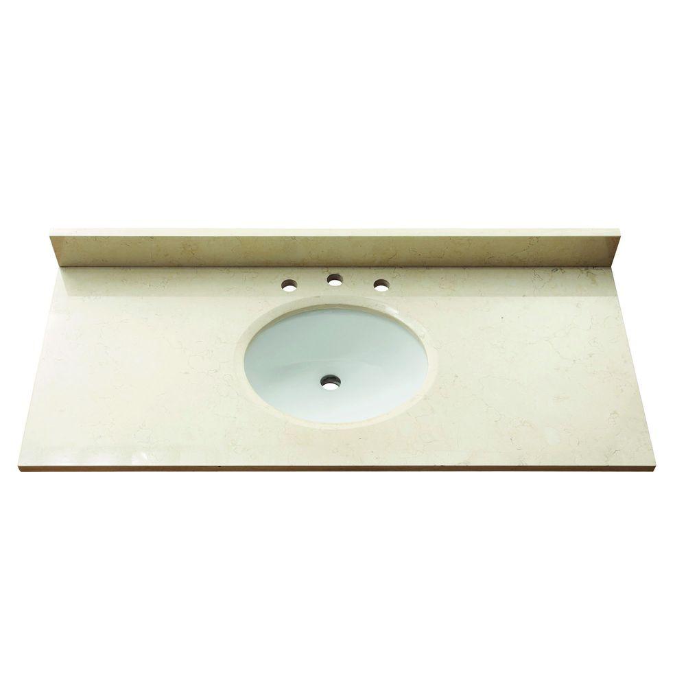 Avanity 49 in. Marble Stone Vanity Top in Galala Beige without Basin
