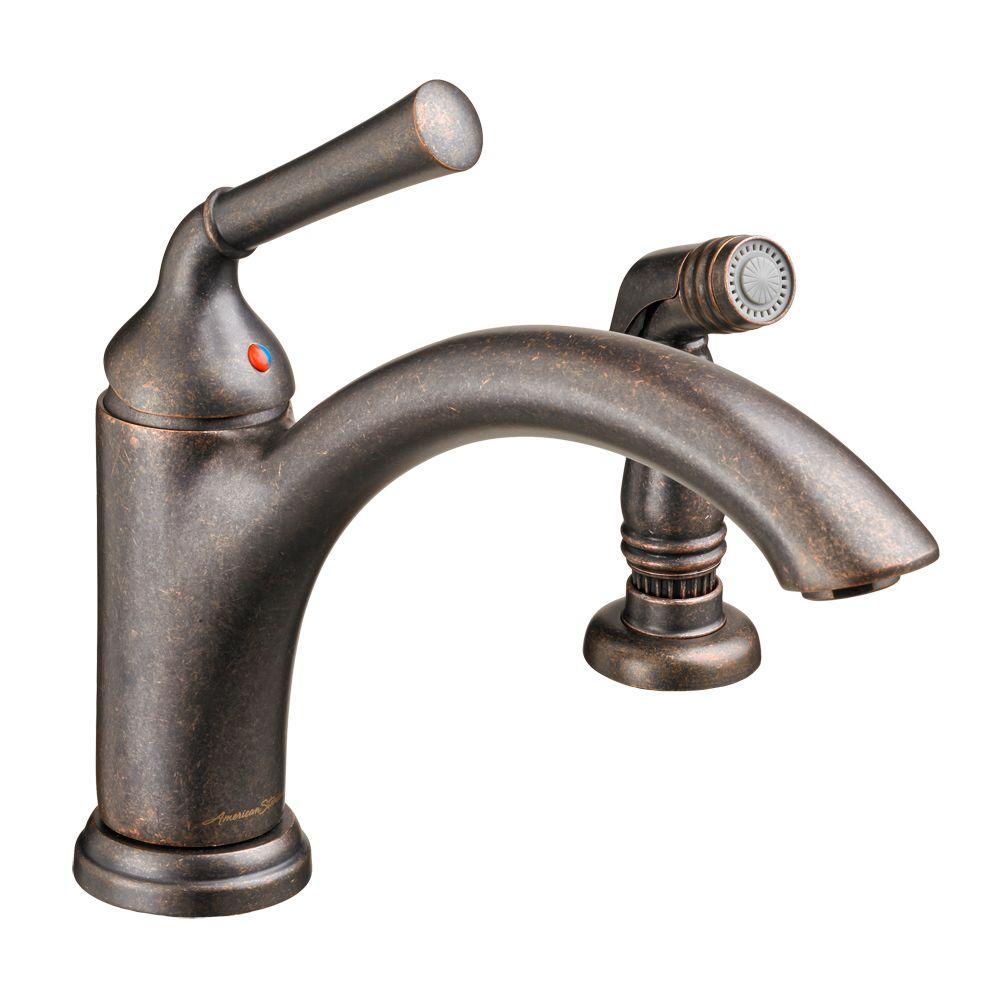 American Standard Portsmouth Single Handle Standard Kitchen Faucet With Side Sprayer In Oil 3147