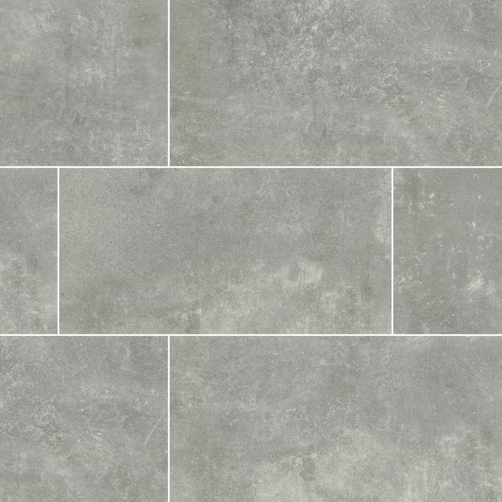 MSI 24 in. x 12 in. London Gray Polished Porcelain Floor and Wall Tile ...