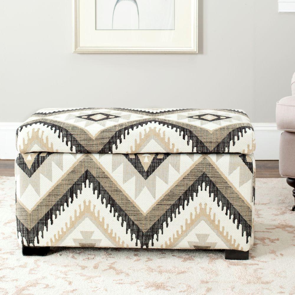 Safavieh Madison Tribal Design Storage Bench-HUD8227C - The Home Depot