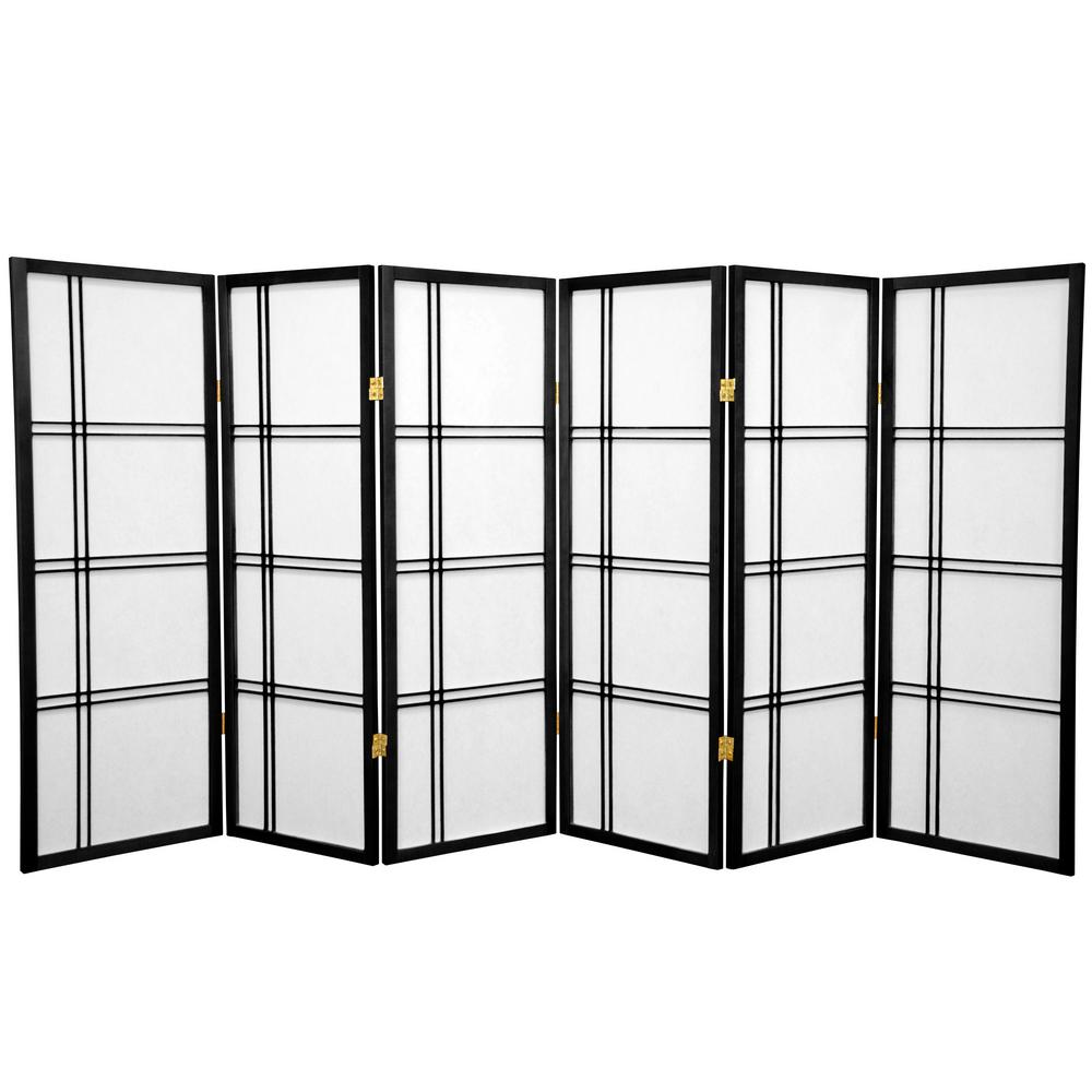 4 ft. Black 6-Panel Room Divider-DC48-BLK-6P - The Home Depot