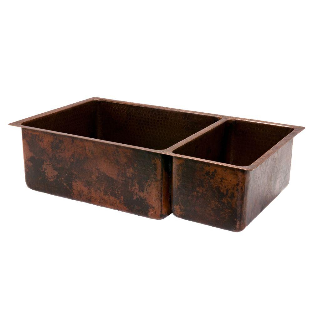 Double Bowl Hammered Copper Kitchen Sink Double Bowl Hammered Copper Kitchen Sink