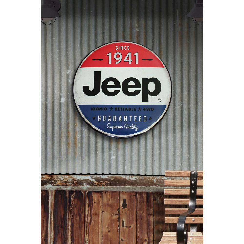 Jeep 24 In X 24 In Jeep Hollow Curved Tin Button Sign Wall Art 90157744 S The Home Depot