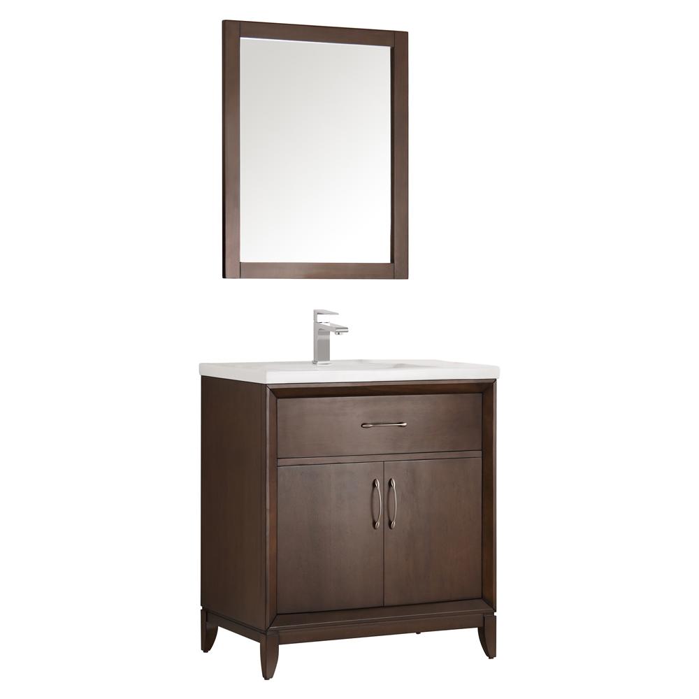 29 31 In Mid Century Modern Bathroom Vanities Bath The Home Vanity In Antique Coffee With Porcelain Top White