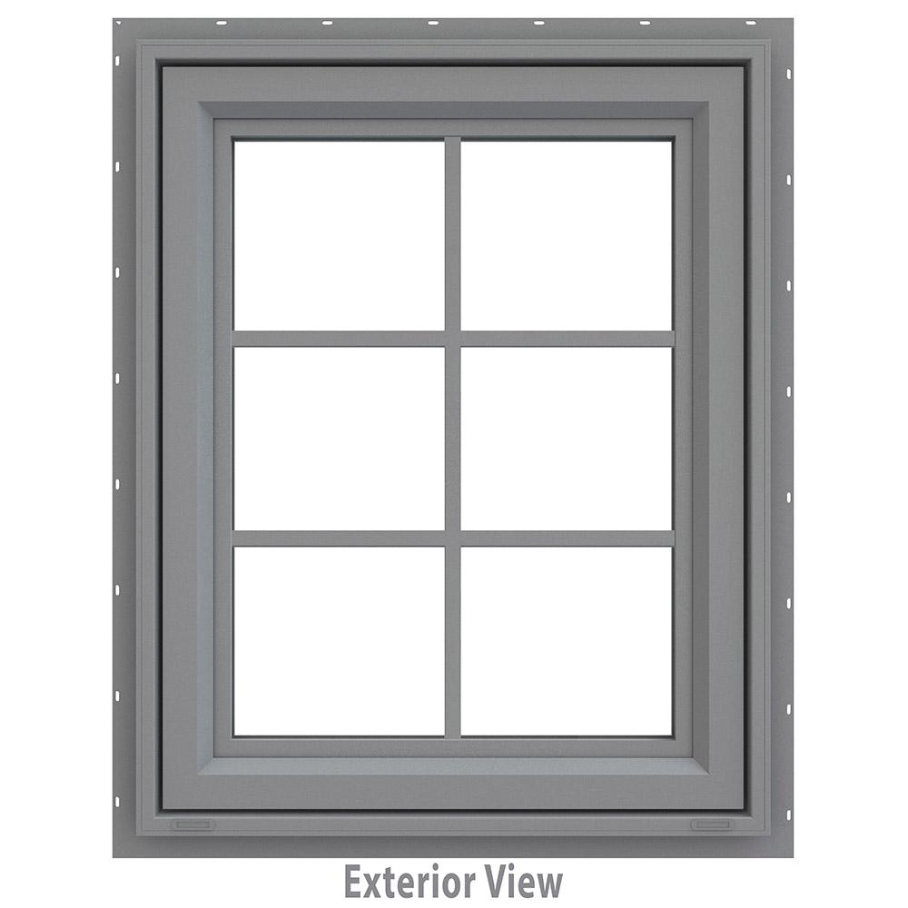 JELD WEN 235 In X 295 In V 4500 Series Gray Painted Vinyl Awning