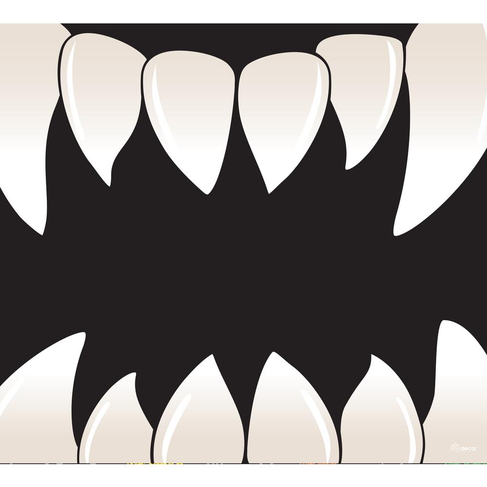 My Door Decor 7 Ft X 8 Ft Scary Teeth Halloween Garage Door