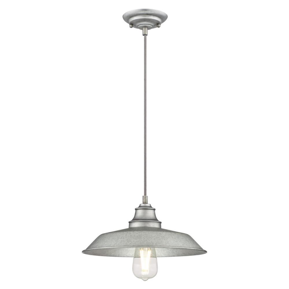Westinghouse Iron Hill 1Light Galvanized Steel Pendant6354600 The