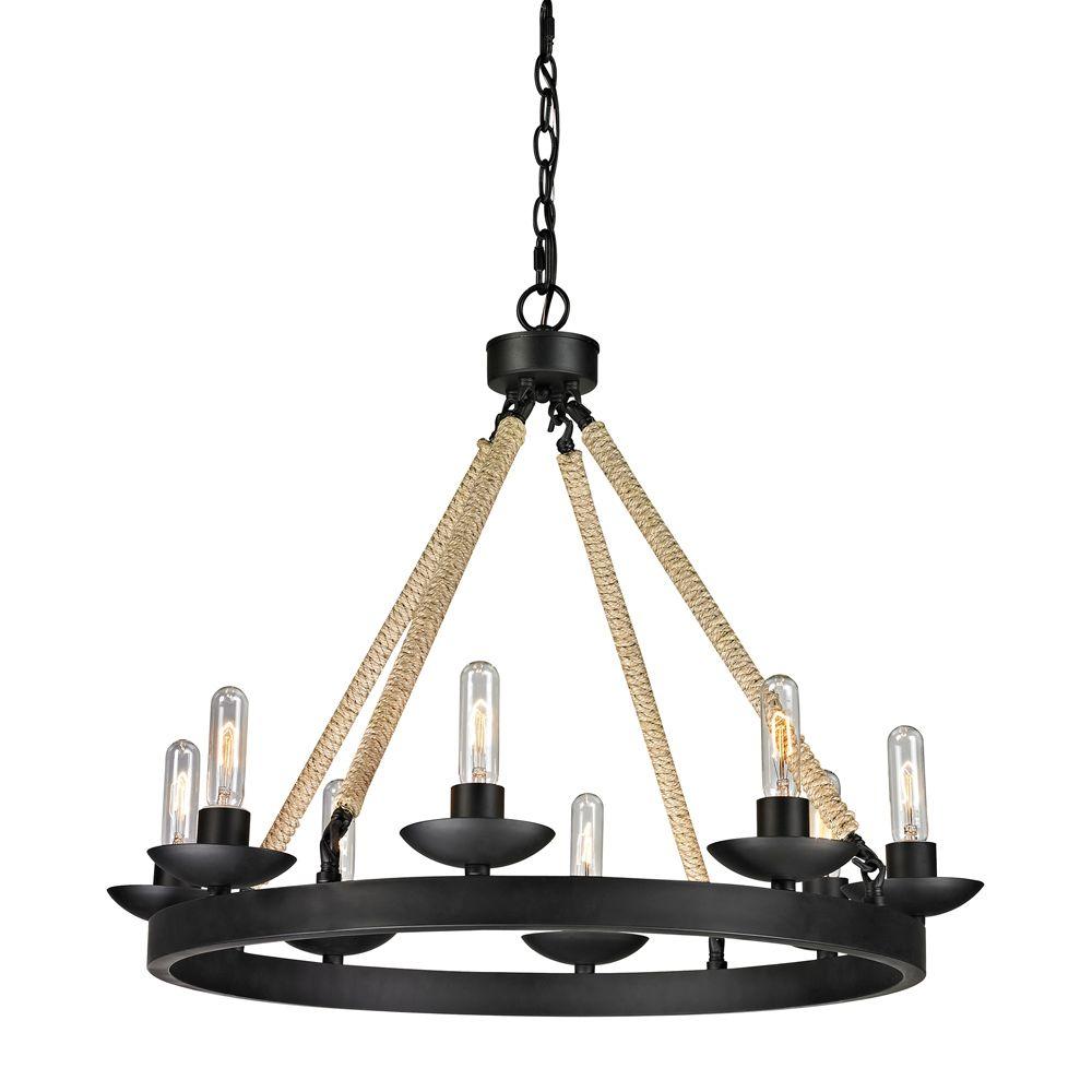 Titan Lighting Arundel Collection 8Light Matte Black ChandelierTN