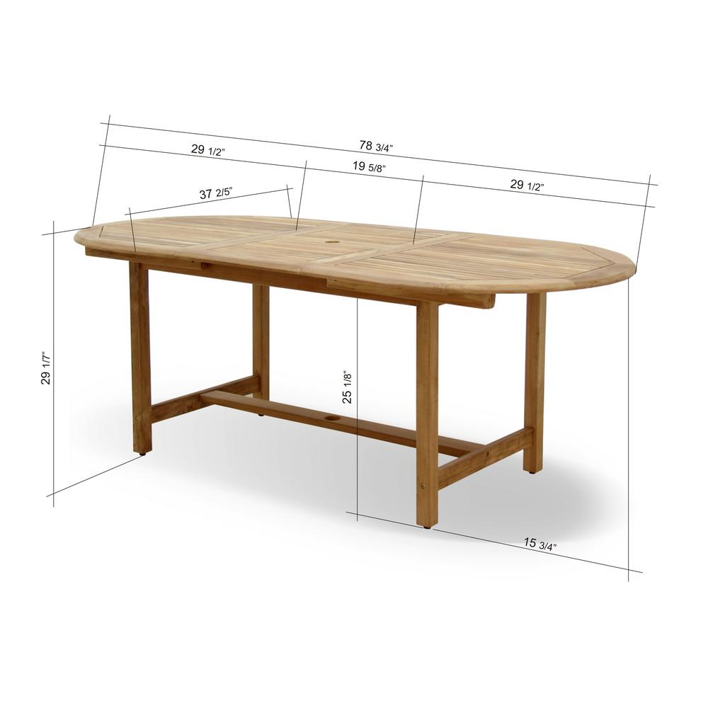 Ia Carilo Deluxe 7 Piece Teak Oval Patio Dining Set Ia Carilo Deluxe 7 Piece Teak