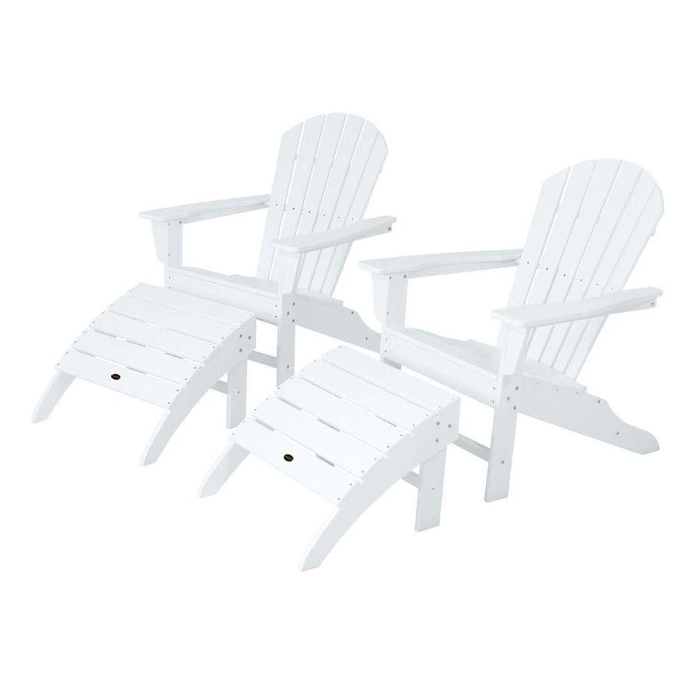 POLYWOOD South Beach White Patio Adirondack Chair (2Pack)PWS1371WH