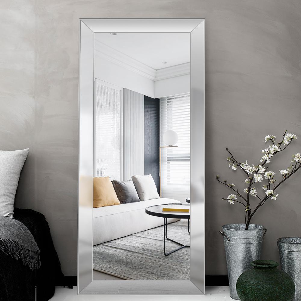 Neu Type Large Silver Floor Full Length Mirror With Bevel Edge In Full Length Mirror With Bevel Edge