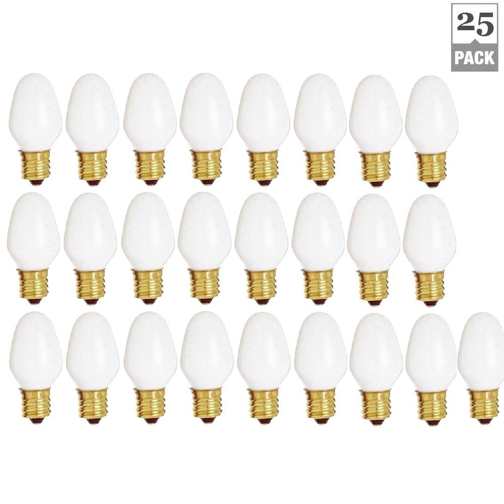 Triglow 7 Watt C7 E12 Candelabra Base White Incandescent - Cricket Ball Lamp Base Triglow 7 Watt C7 E12 Candelabra Base White Incandescent - Cricket Ball Lamp Base