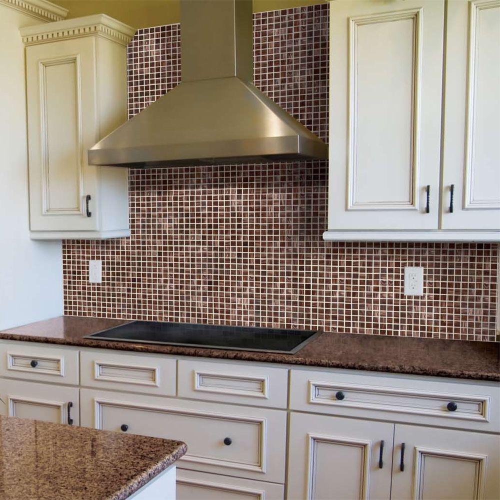 Jeffrey Court Sasparilla 12 In X 4 Mm Glass Mosaic Wall Tile