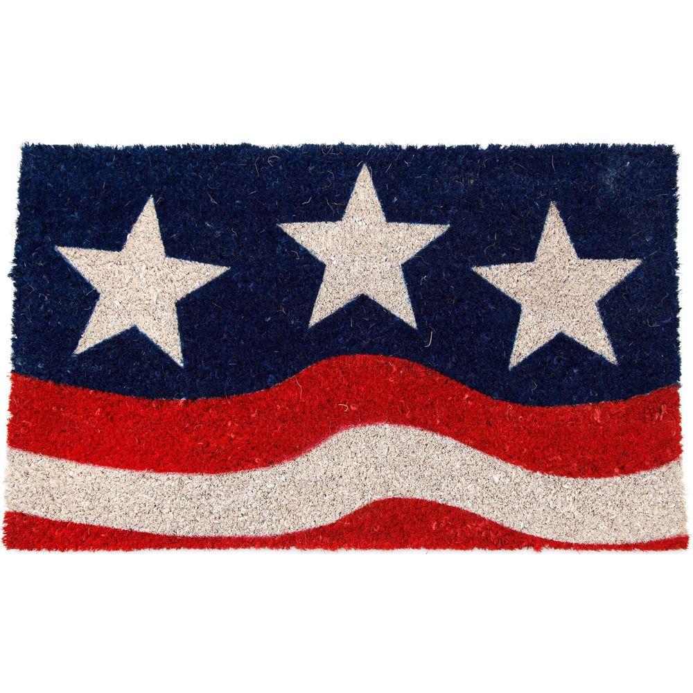 Entryways Stars And Stripes 17 In X 28 In Non Slip Coir Door Mat