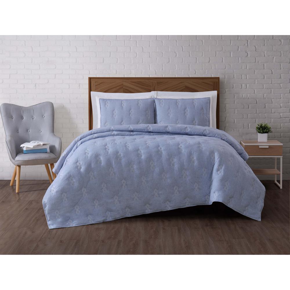 Tia 5Piece Blue Queen Quilt SetTIA5QTQUENGHBL The Home Depot