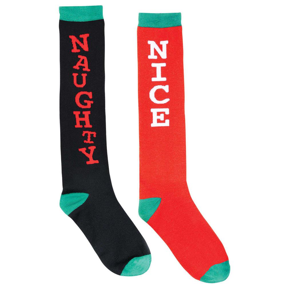 Amscan Naughty and Nice 23.75 in. Christmas Knee Socks (2Count, 2Pack