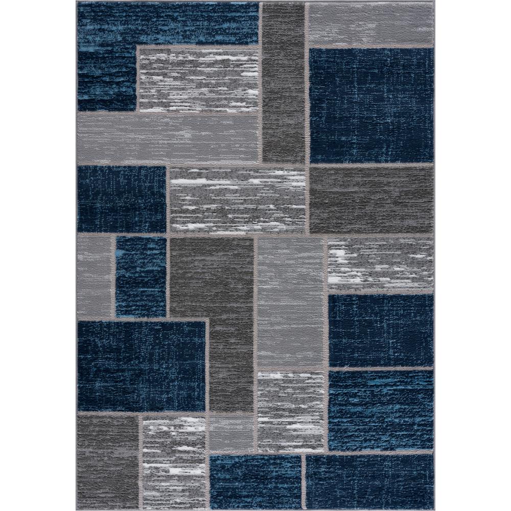 L'Baiet Verena Blue Geometric 5 ft. x 7 ft. Area RugSL973B57 Blue