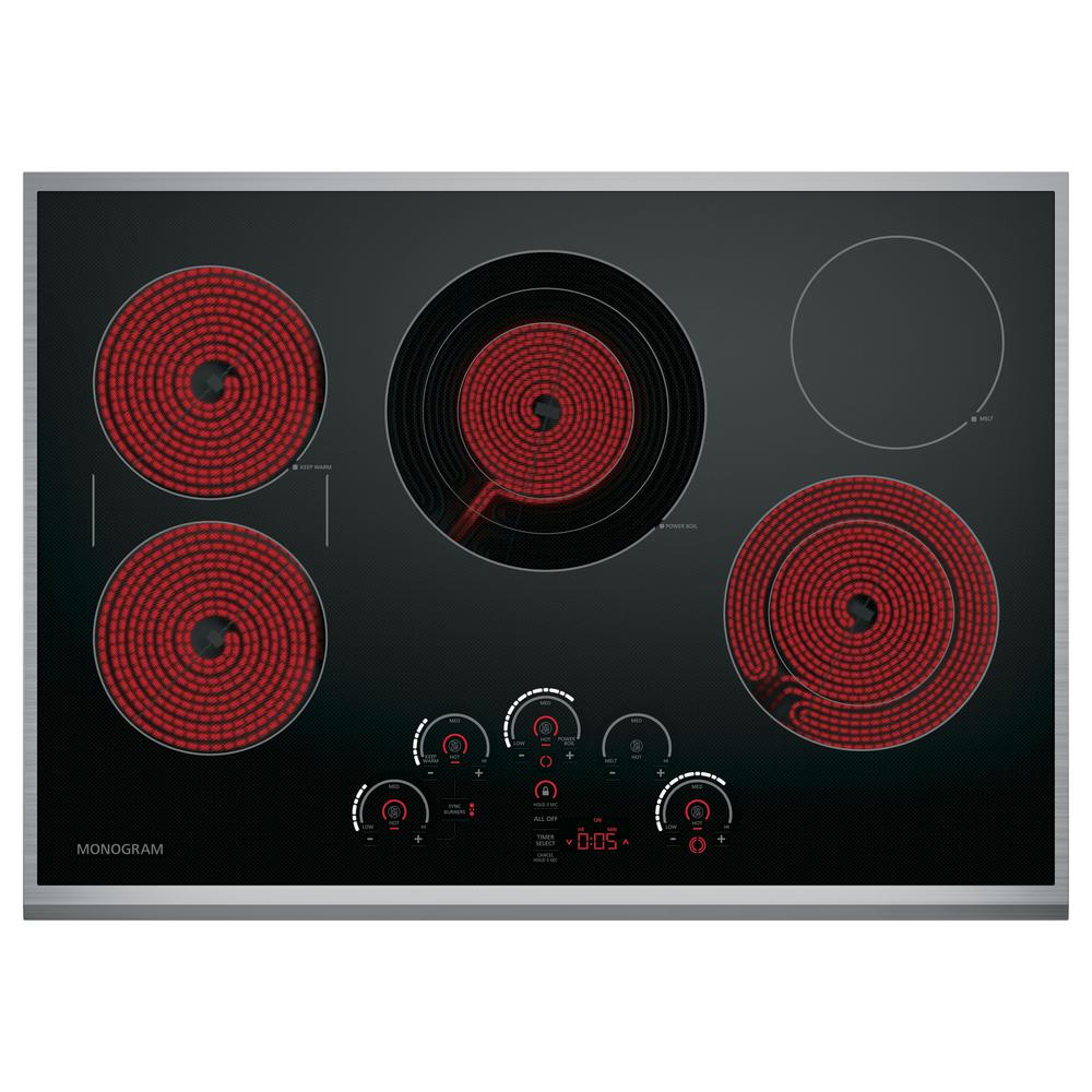 Monogram 30 In Radiant Electric Cooktop In Stainless Steel Black