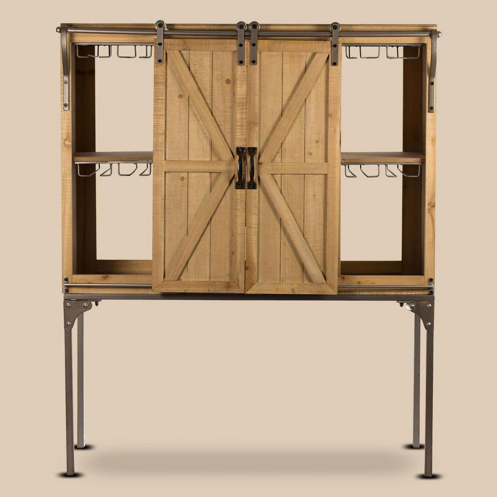 Crystal Art Gallery Rustic Wood Wine Rack Barn Door Glware 4 Crystal Art