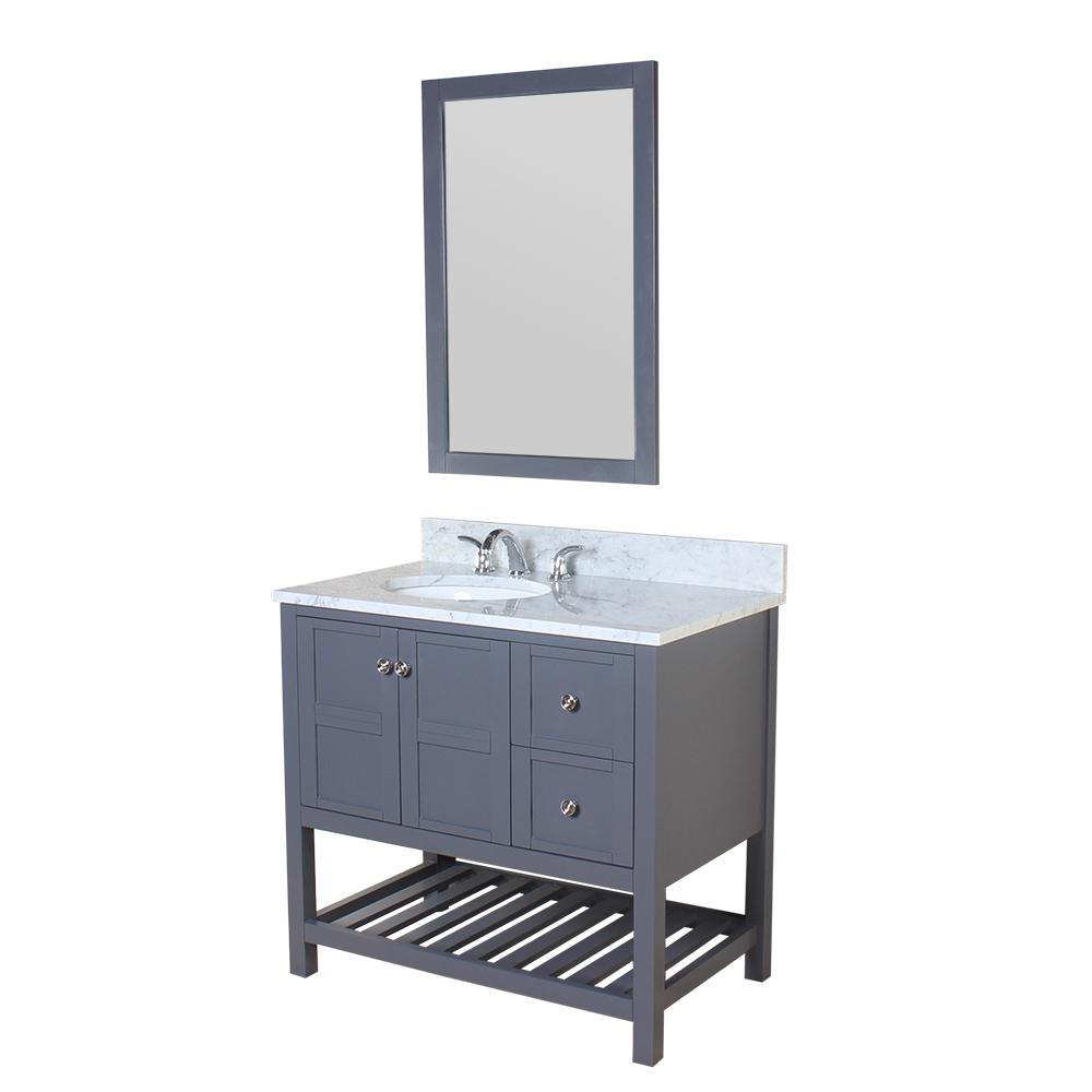 Design Element Palmdale 37 in. W x 22 in. D Bath Vanity in Gray with