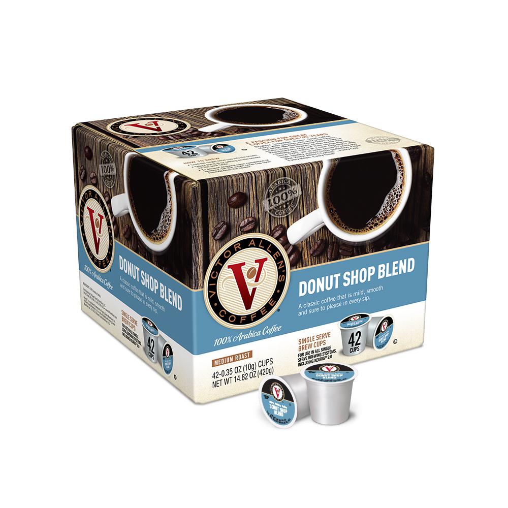 Victor Allen's Donut Shop Blend Coffee 42-COUNT Single Serve Cups Pods