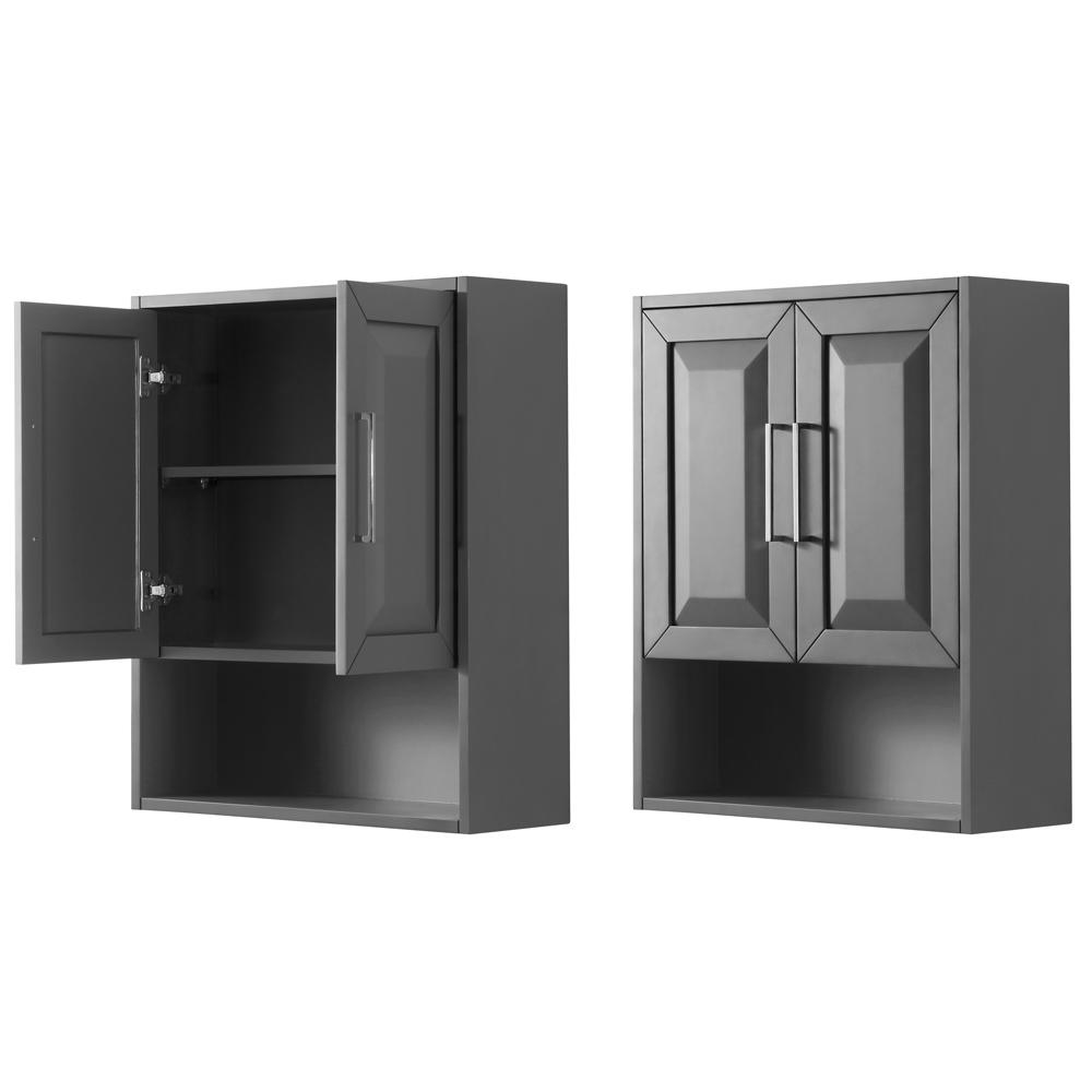 Wyndham Collection Daria 25 In W X 30 In H X 9 In D Bathroom Storage Wall Cabinet In Dark Gray Wcv2525wckg The Home Depot