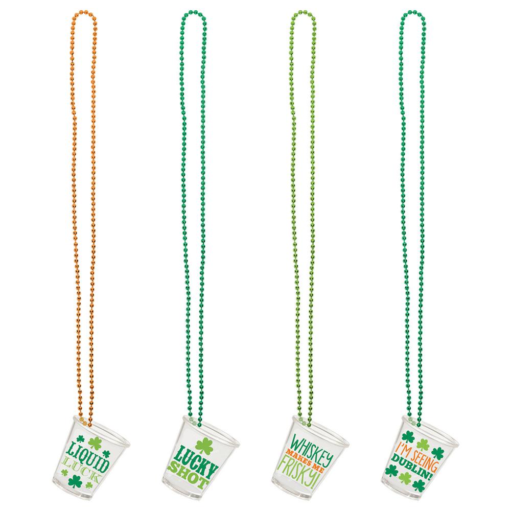 Amscan Plastic St Patrick S Day Shot Glass Necklaces 4 Count 2