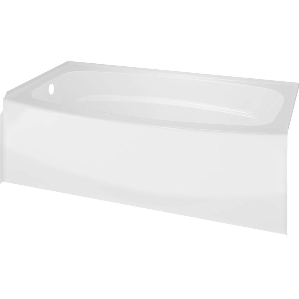 Delta Classic 400 Curve 60 In Left Drain Rectangular Alcove Bathtub In White