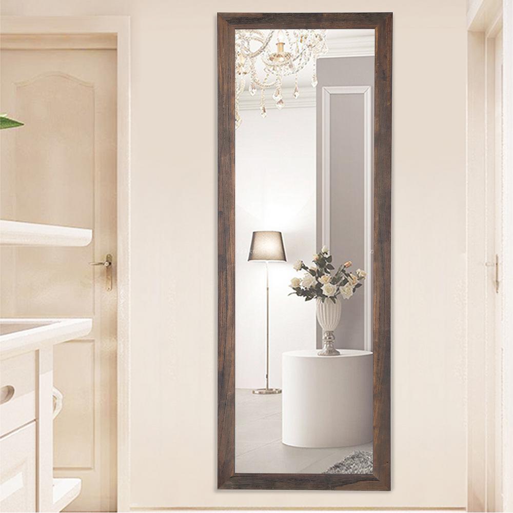 Rustic Wooden Wall Mounted Hanging Mirror With Hooks JJ01088AAHN4