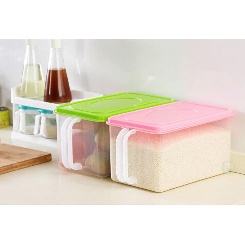 Sealed Plastic Kitchen Container with Handle in Green Lid QI003219