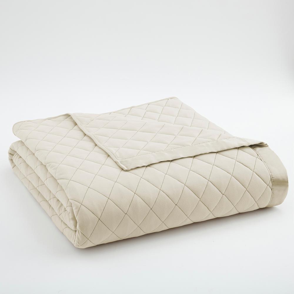 Micro Flannel Ivory Sherpa Back Polyester King BlanketMFNSHBKKGIVO