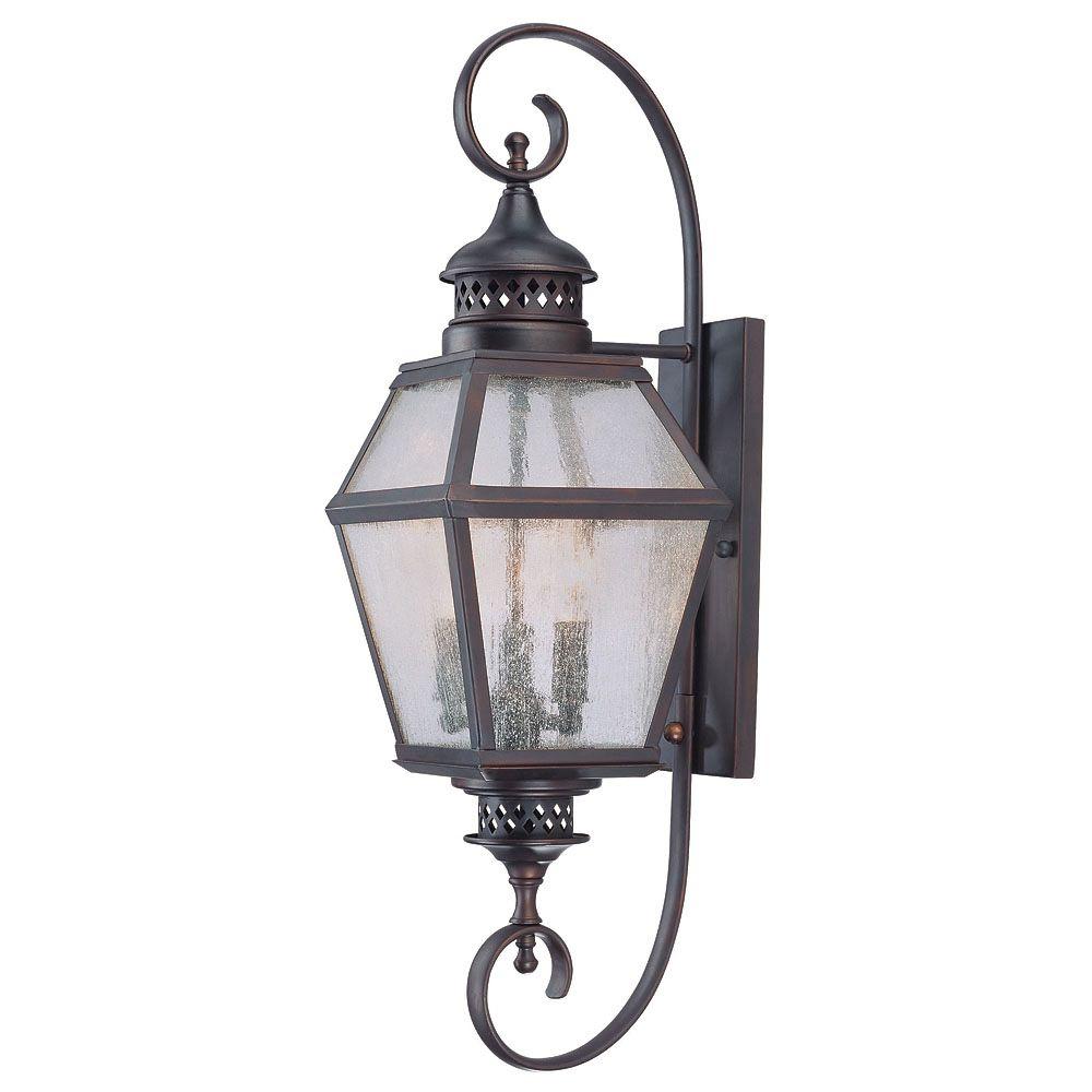 Illumine 3Light Outdoor Wall Mount Lantern English Bronze Finish Pale