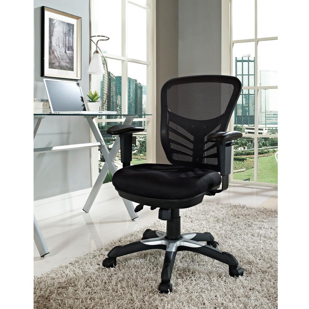 MODWAY Articulate Mesh Office Chair in Black-EEI-757-BLK - The Home Depot