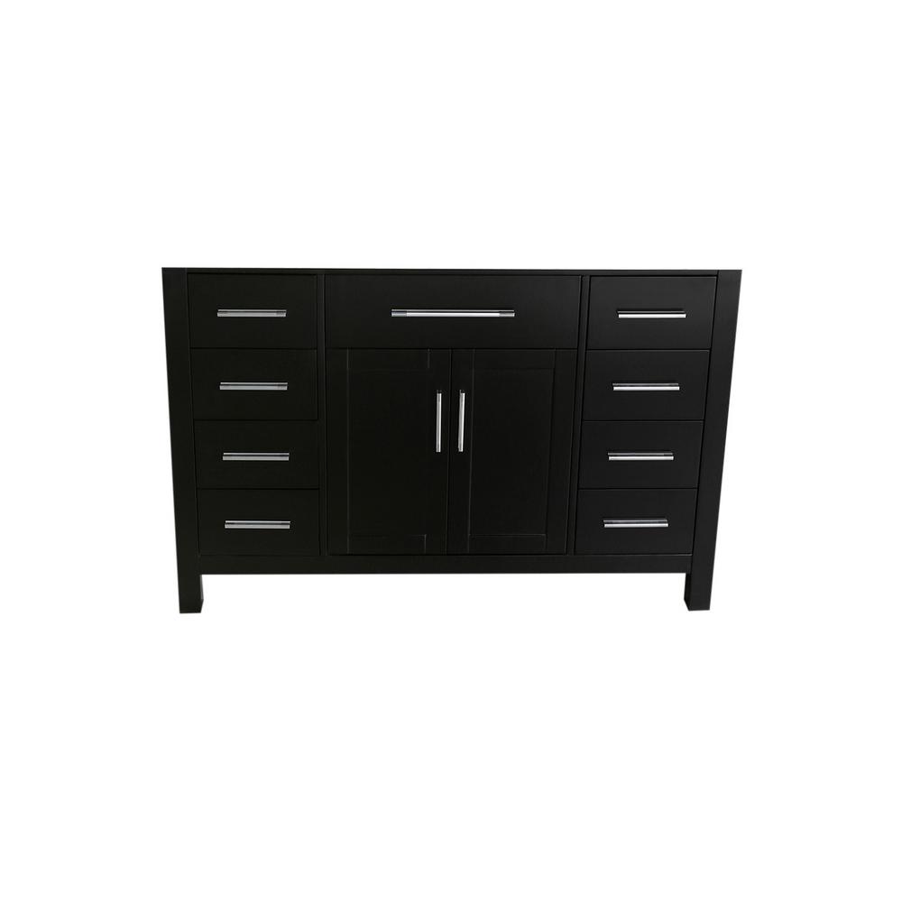 47 inch Main Cabinet Only in Black with Matte/Polished Chrome Hardware