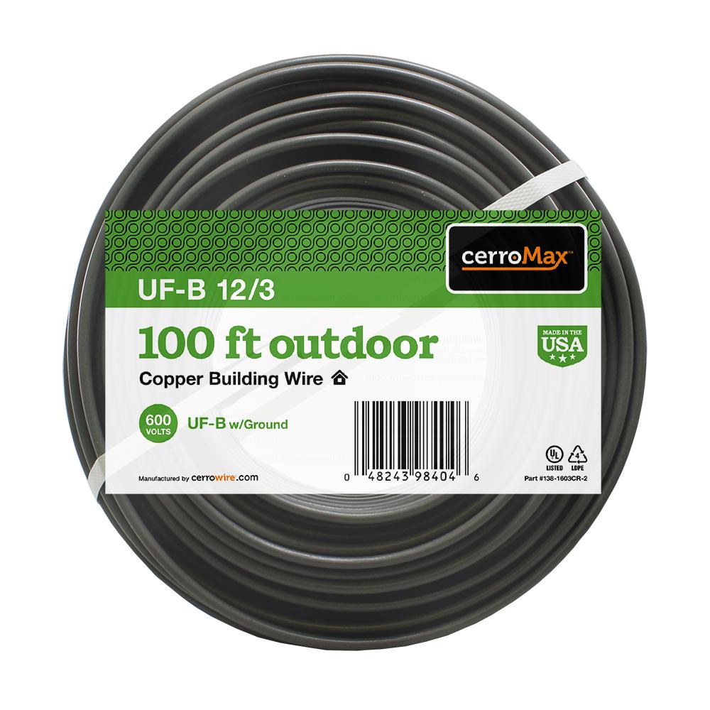 UPC 048243984046 product image for Cerrowire 100 ft. 12/3 Gray Solid CerroMax UF-B Cable with Ground Wire | upcitemdb.com