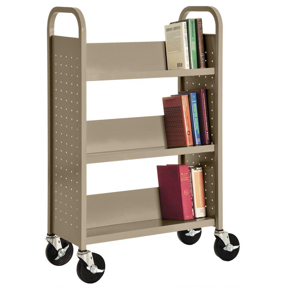 Sandusky 46 in. Tropic Sand Metal 3shelf Cart Bookcase with Locking