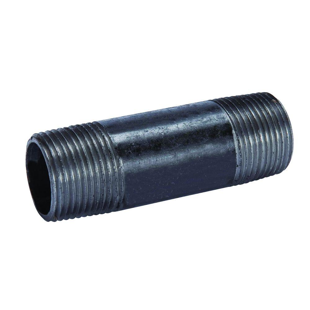 Black Pipe Nipple,Threaded,1x4 In 330024803