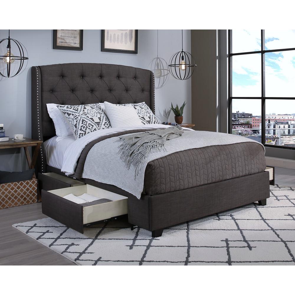 Peyton Grey Queen Upholstered Bed 12351 B The Home Depot