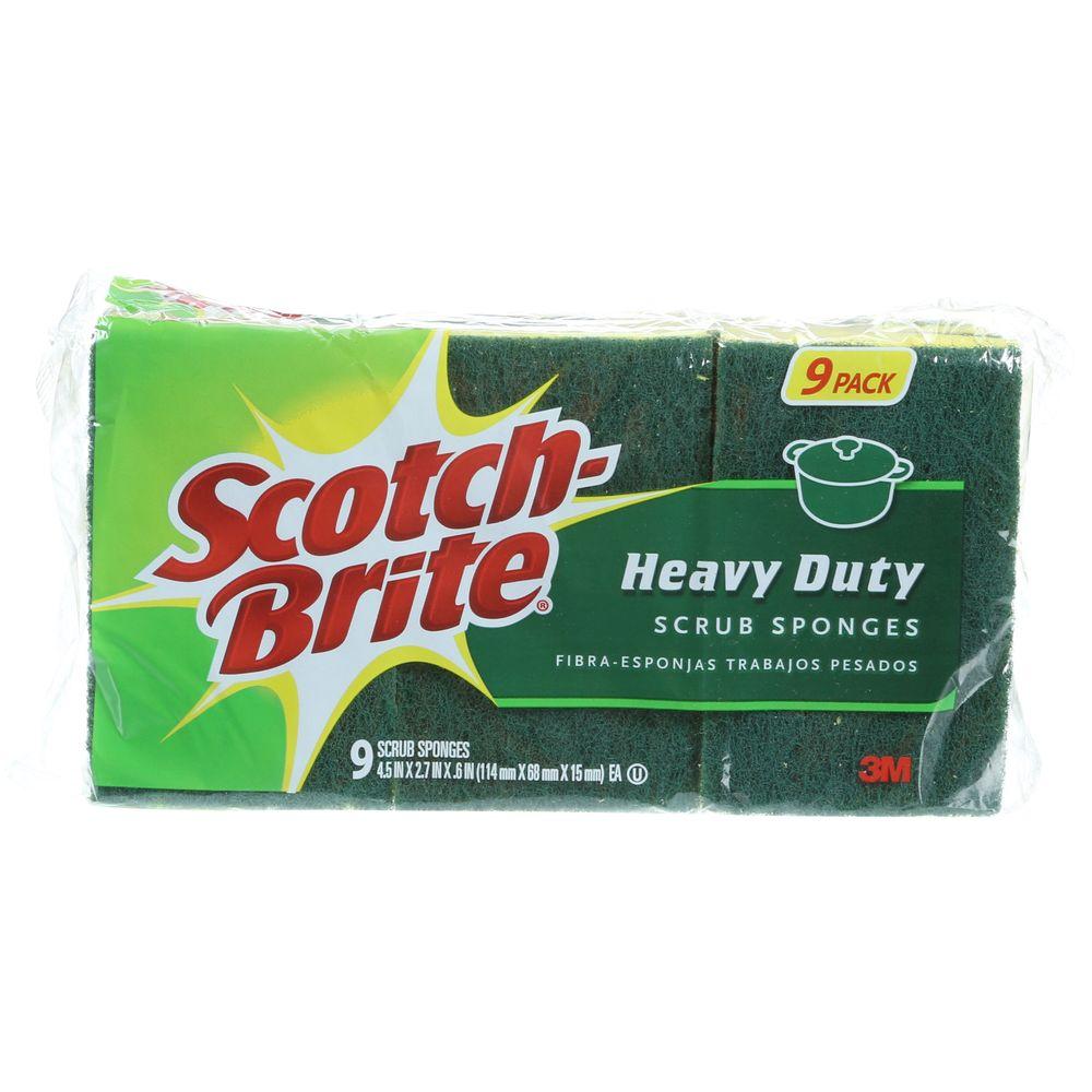 scotch brite scouring scrub sponge heavy duty pads sponges pack paint pad cleaning abrasive chemical remove cc depot project homedepot