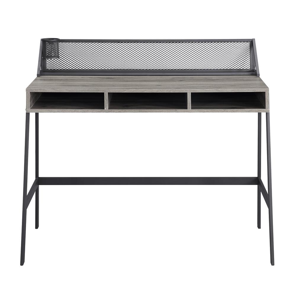 Walker Edison Furniture Company Slate Grey Industrial Writing Desk