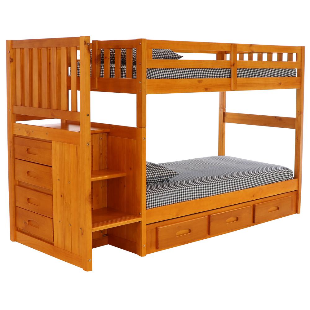 American Furniture Classics Twin Over Twin Staircase Bunk