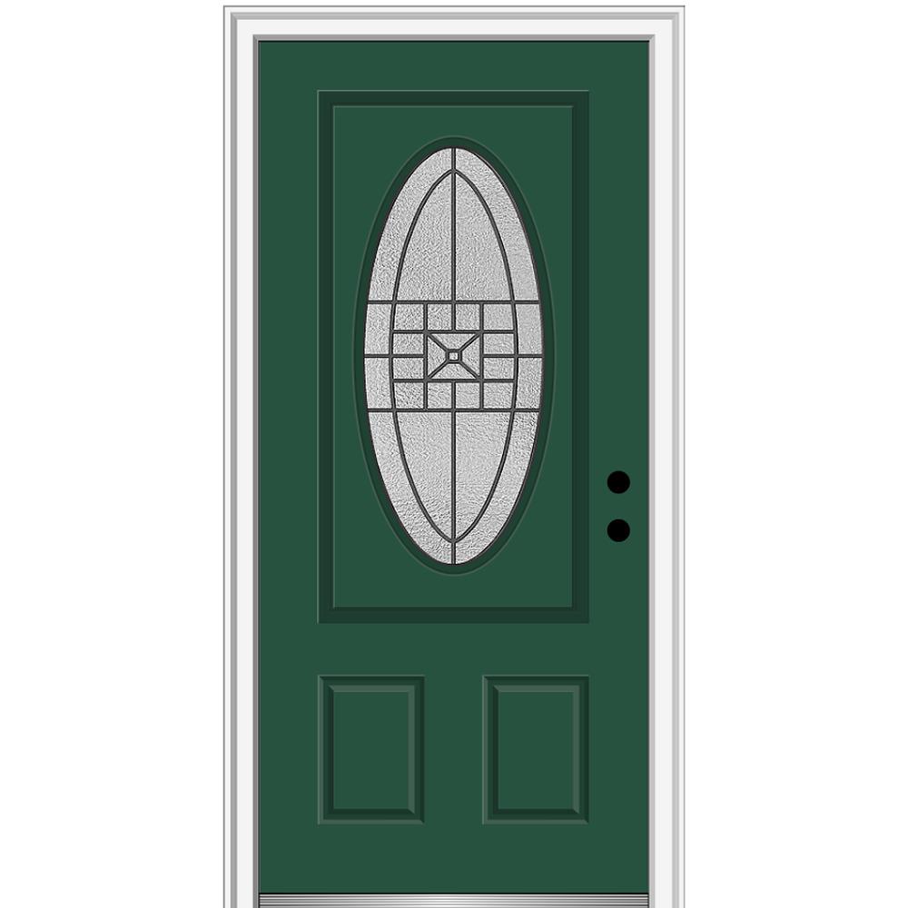 MMI Door 36 in. x 80 in. Courtyard Left-Hand Oval Lite ...